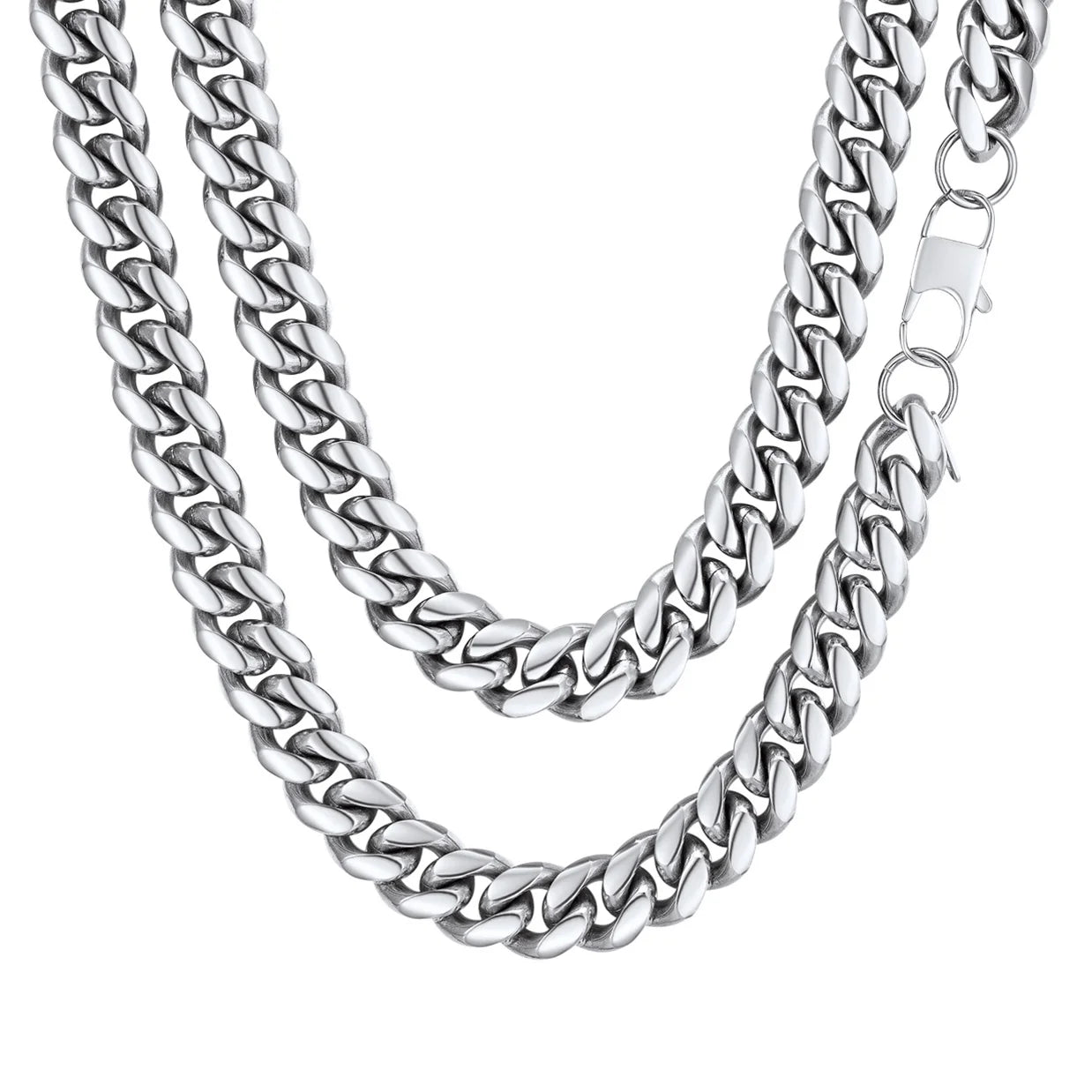Men'S Stainless Steel Cuban Link Chain Necklace 10MM 18Inch Hip Hop Jewelry Gift for Dad Son